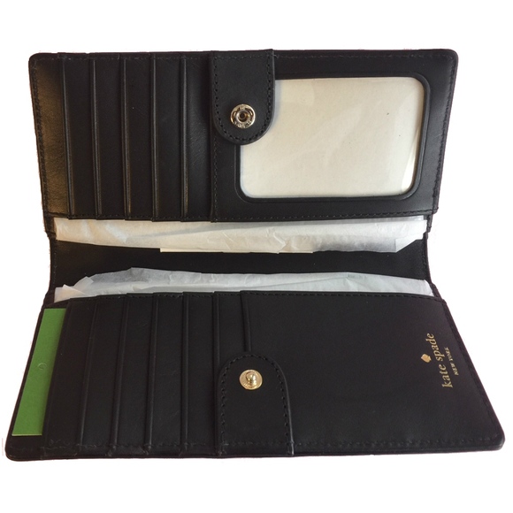 Hyde Lane Black and White Stripe Stacy Wallet - Seven Season kate spade hawthorne lane glitter striped wallet